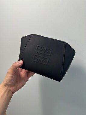 Givenchy Black Embossed Logo Toiletry Pouch